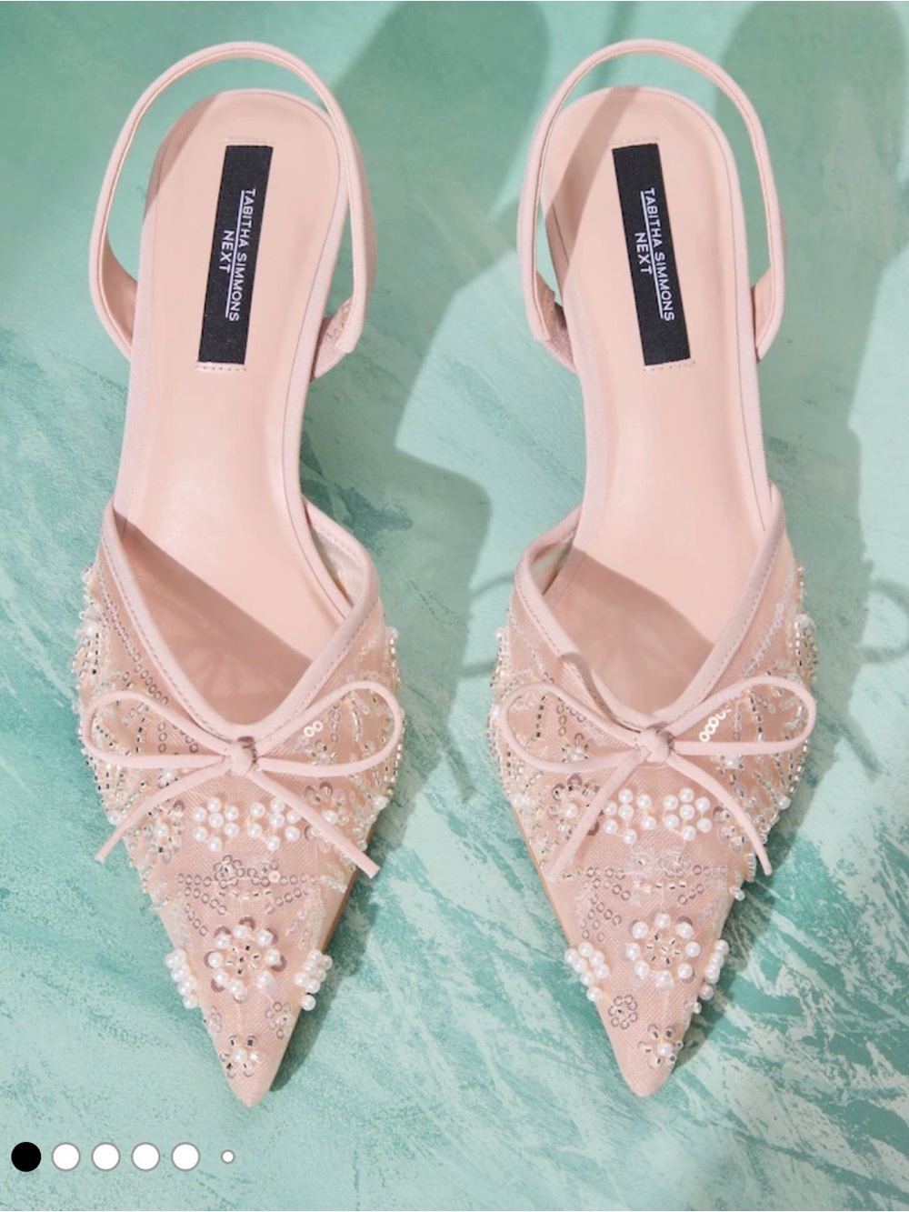 NEXTxtabitha Simmons Pink beaded slingback NWT